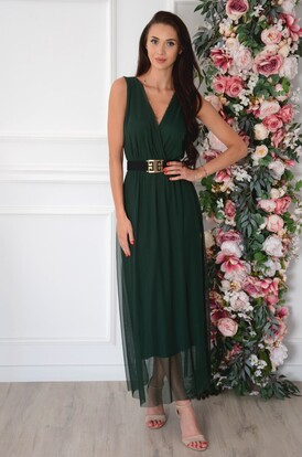 Sukienka maxi z siateczki kop góra c zieleń Rosita