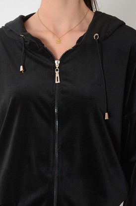 Komplet dresowy z weluru bluza+spodnie czarny Lio