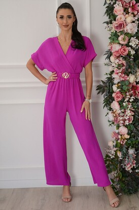 Kombinezon kimono z paskiem purpura Yasme