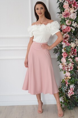 Spódnica midi rozkloszowana brudny róż Kajsa