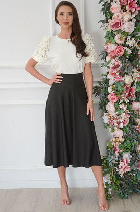 Spódnica midi rozkloszowana czarna Kajsa