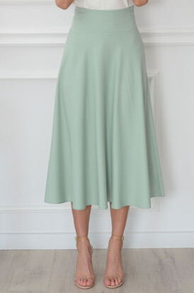 Spódnica midi rozkloszowana mięta Kajsa