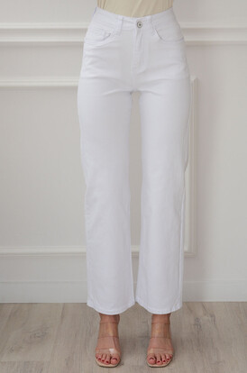 Spodnie jeans wide leg białe Flippy