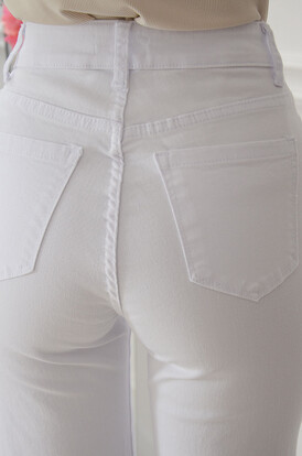 Spodnie jeans wide leg białe Flippy