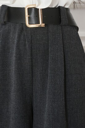 Spodnie szeroka nogawka tkaninowe grafit Vevo