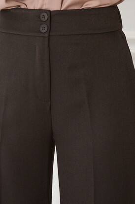 Spodnie wide leg w kant czekolada Vanemo