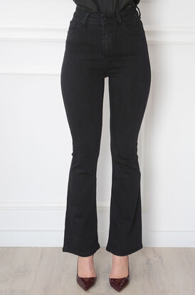 Spodnie jeans wysoki stan dzwony czarne Matery