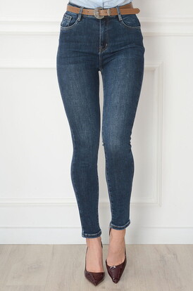 Spodnie jeansowe rurki push-up granat Storey