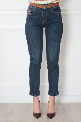 Spodnie jeansowe mom fit retro granat Kayen