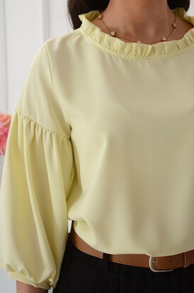 Bluzka z marszczoną stójką cytryna Eve