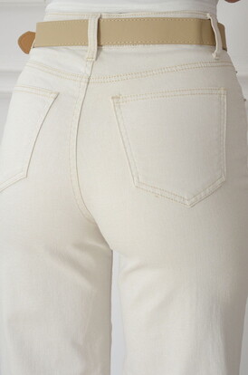 Spodnie jeans wide leg beż Ilon
