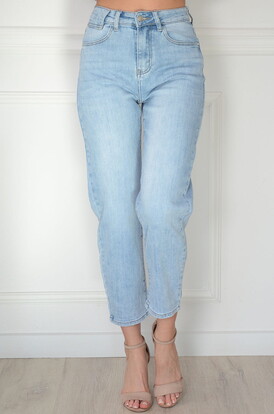 Spodnie jeansowe mom fit jasno niebieskie Bambi