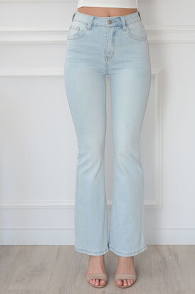 Spodnie jeansowe bootcut jasno niebieskie Lamvi