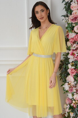 Sukienka z siateczki motylek cytryna Martha