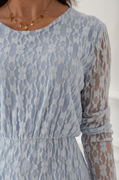 Sukienka midi z koronki baby blue Gamby Size+