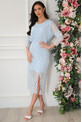 Sukienka midi z koronki baby blue Gamby Size+