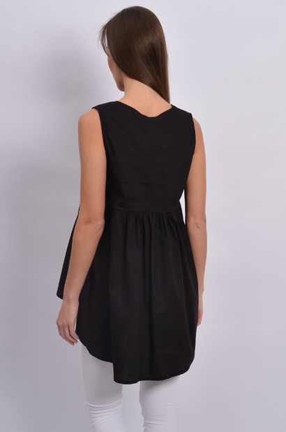 Bluzka asymetryczna rozkloszowana czarna