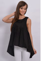 Bluzka asymetryczna rozkloszowana czarna