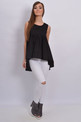 Bluzka asymetryczna rozkloszowana czarna