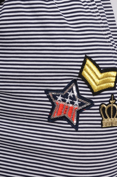 Spódnica dresowa z naszywkami w paski