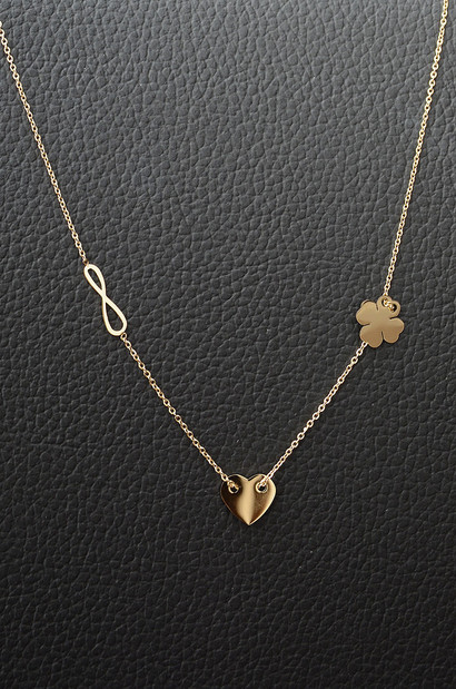 Naszyjnik celebrytka pozłacany potrójny - wzór 17