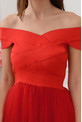 Sukienka Sarah bandażowa z tiulem czerwona