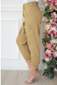 Spodnie bojówki wysoki stan z perłami beżowe Becket
