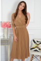 Sukienka midi pliso z paskiem kamel Pavetta New