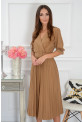 Sukienka midi pliso z paskiem kamel Pavetta New
