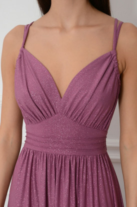 Sukienka maxi brokatowa jagoda Malavi